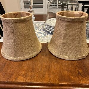 Set of Two Burlap Lamp Shades